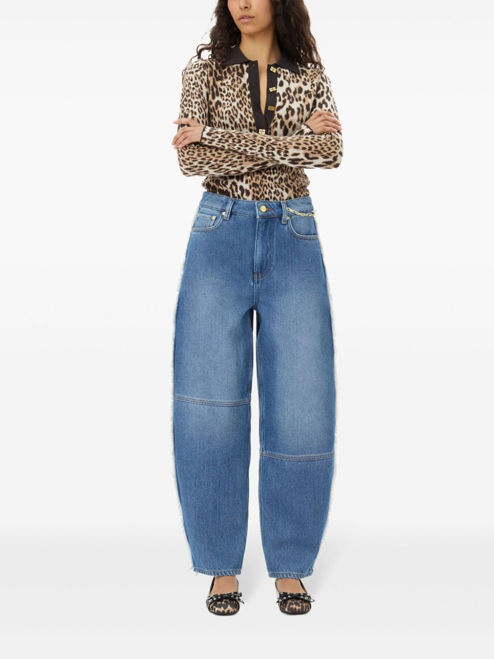 leopard print long sleeve top - 2