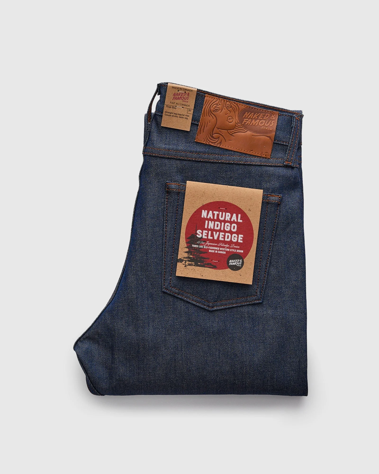 "Natural Indigo Selvedge" 12.5oz Selvedge Denim - True Guy Fit - 1