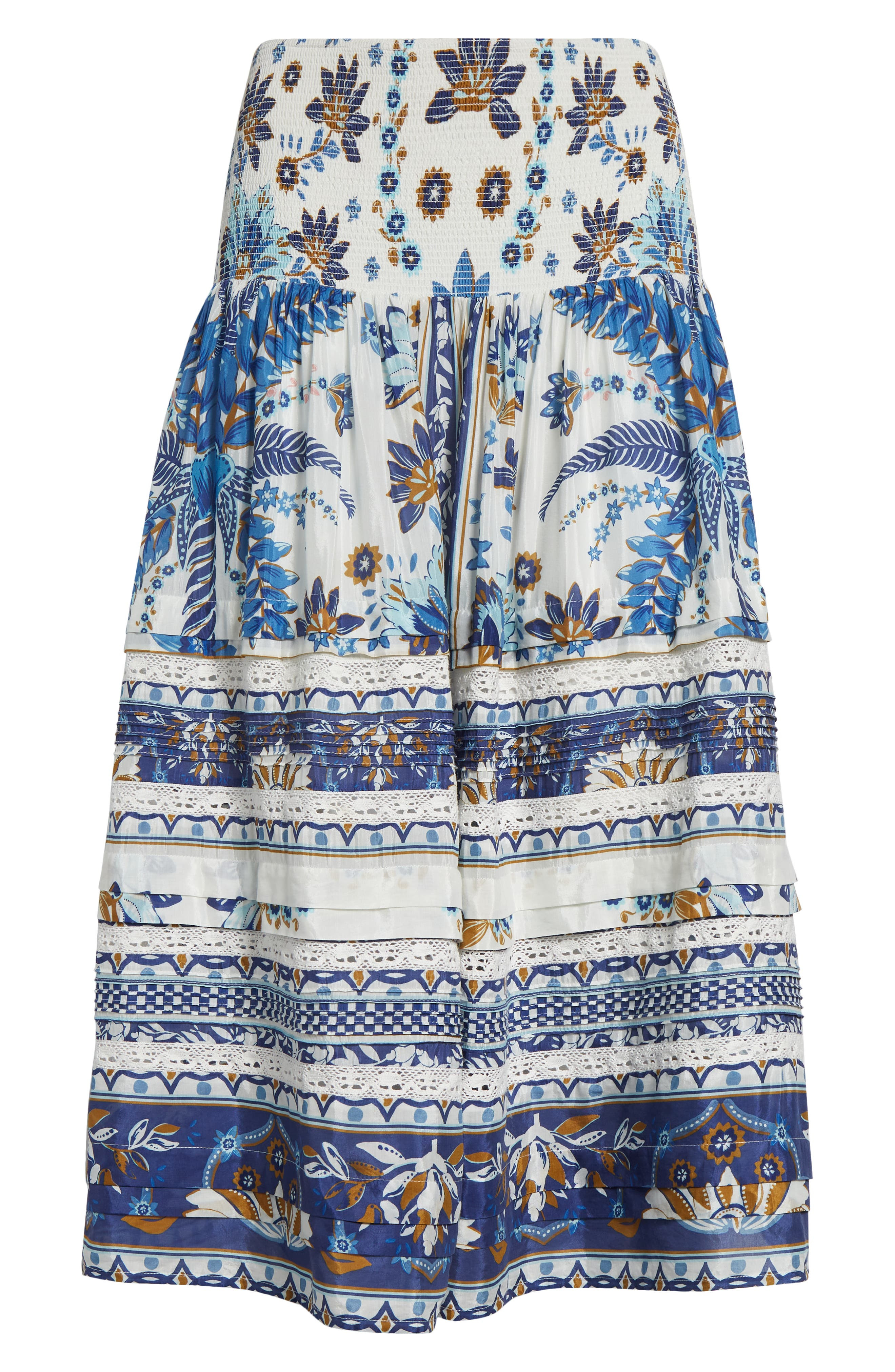 FARM Rio Ana Tapestry Mixed Print Cotton Blend Skirt in Ana Tapestry Off-White at Nordstrom - 6