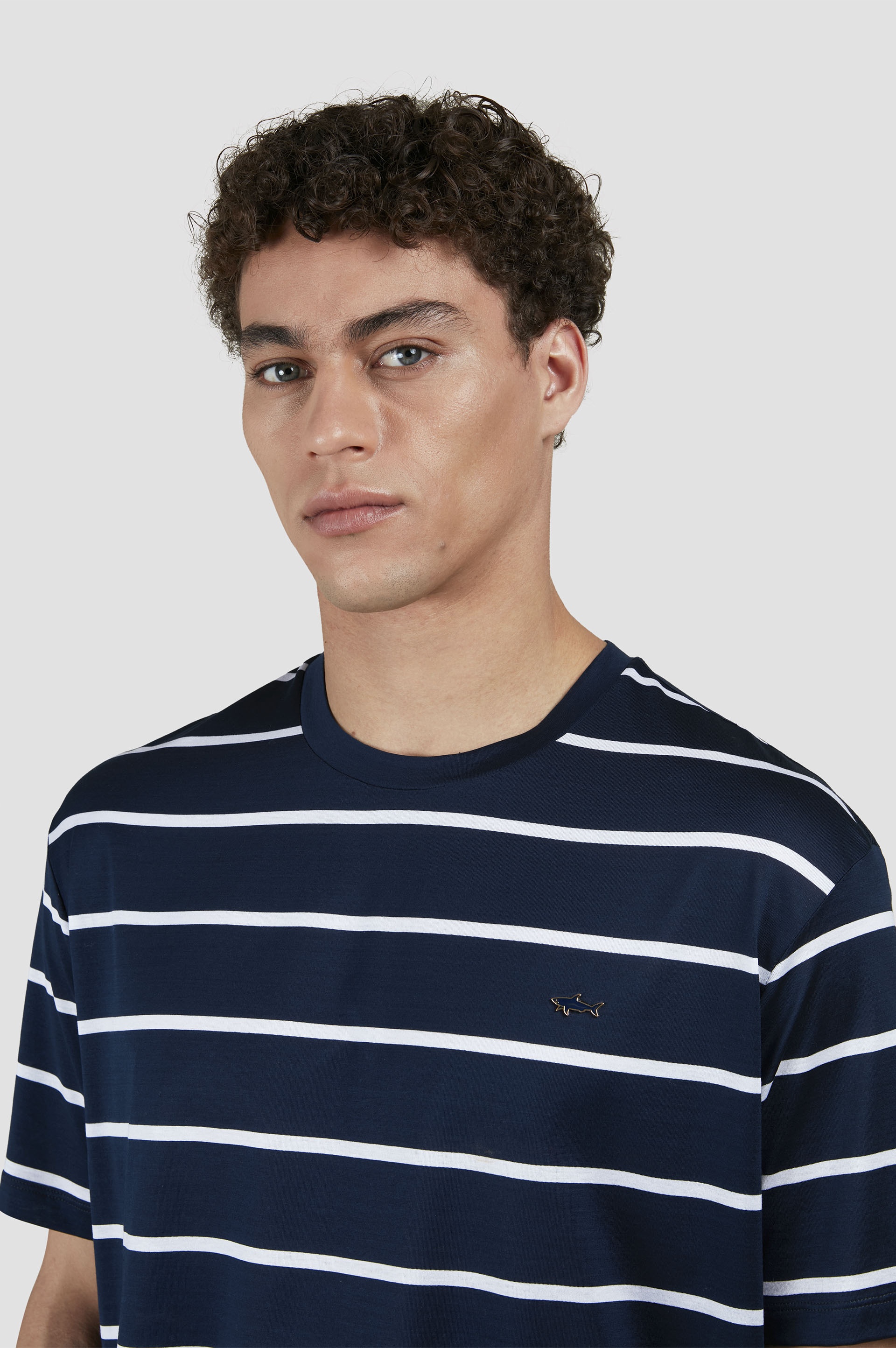 T-SHIRT IN PERLÉ COTTON WITH STRIPED PATTERN - 4