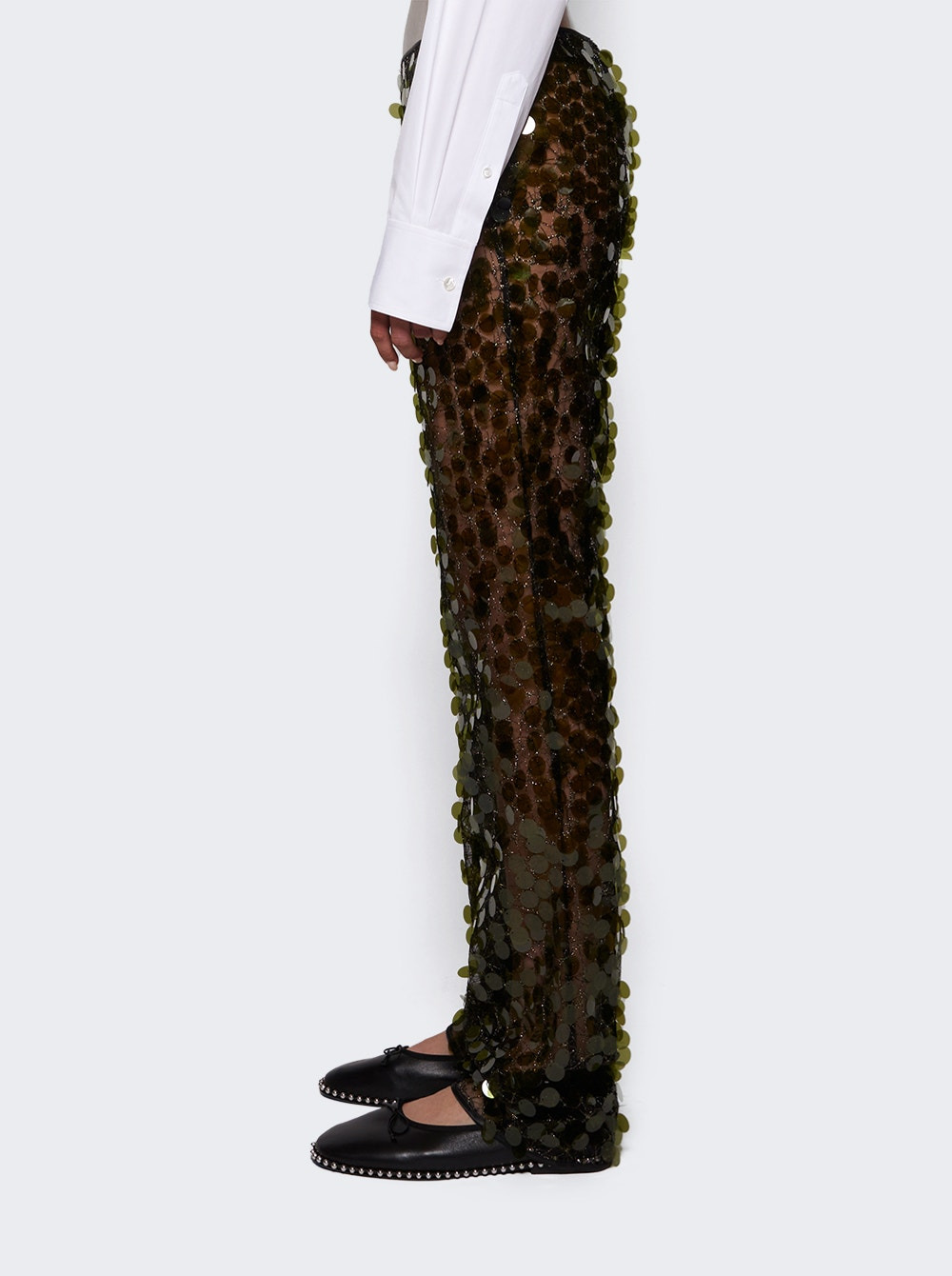 Sequins Flared Trouser Green - 4