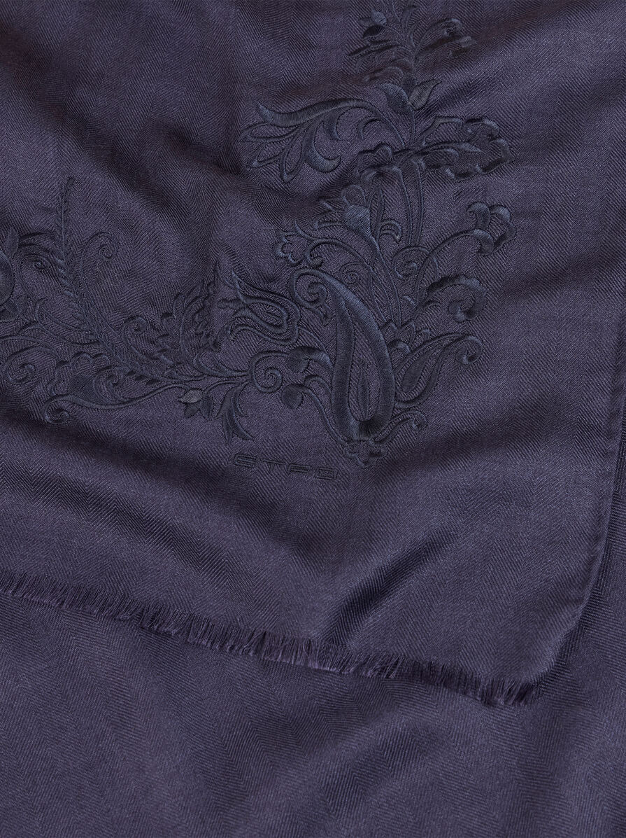 CASHMERE AND SILK SCARF WITH EMBROIDERY - 3
