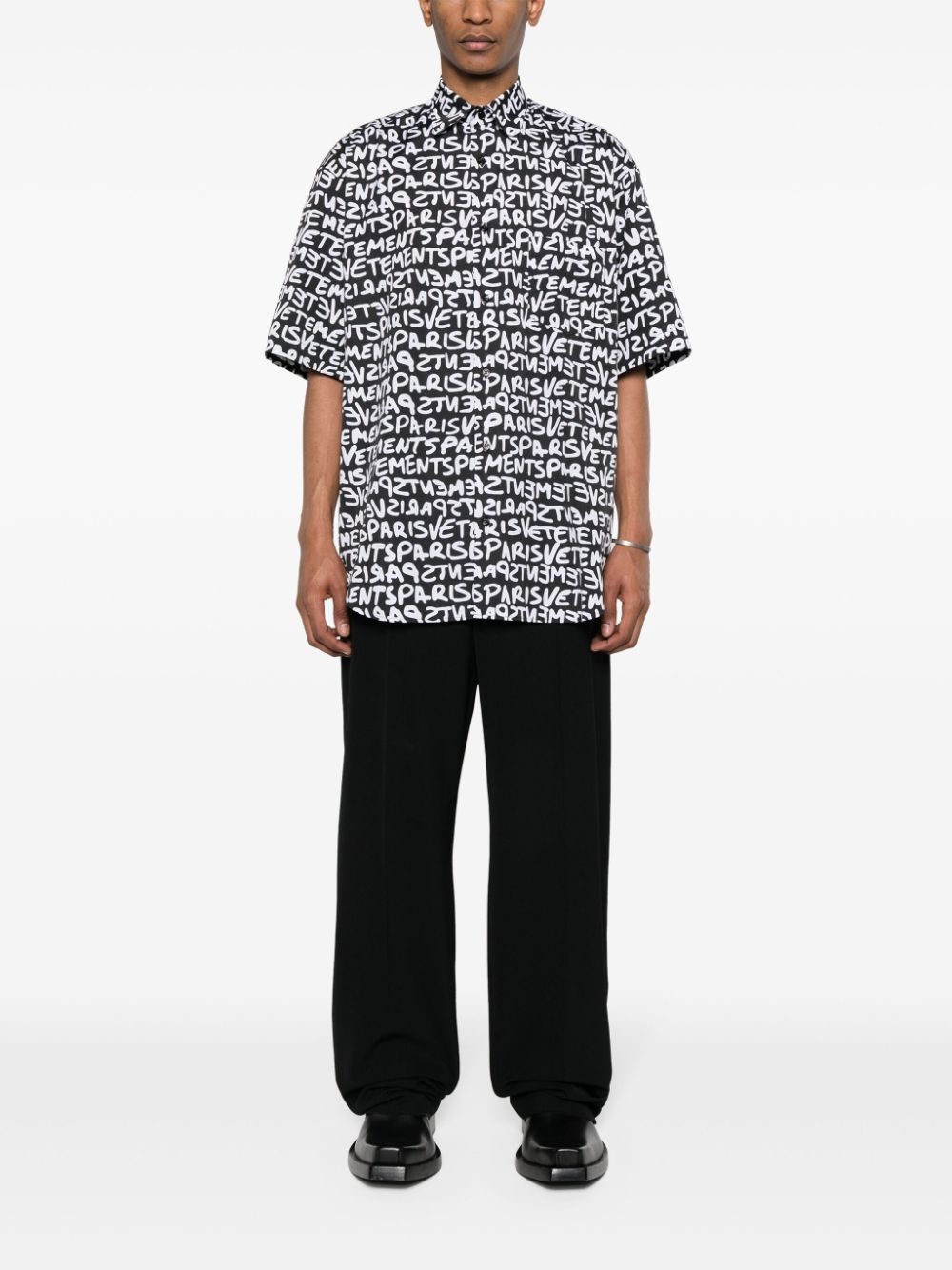 logo-print cotton shirt - 2