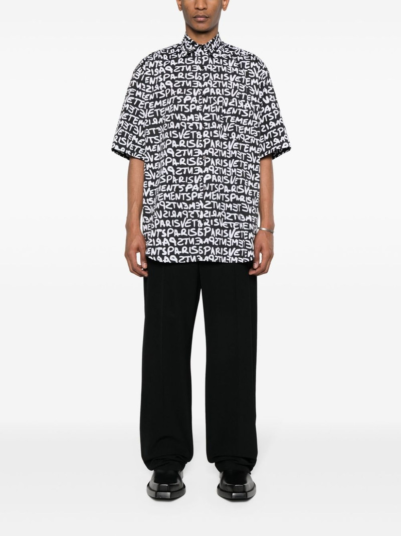 VETEMENTS logo-print cotton shirt outlook