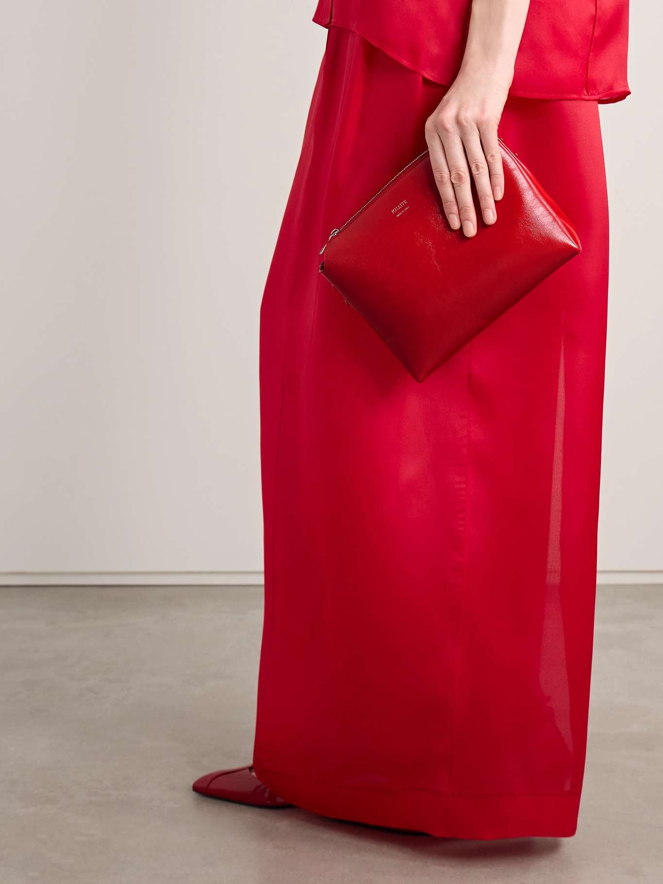 Lina medium leather shoulder bag Red - 6