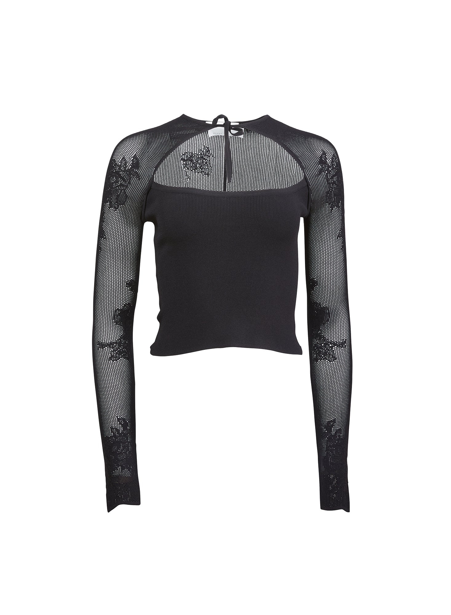 Lace Pointelle Decollette Top - 3
