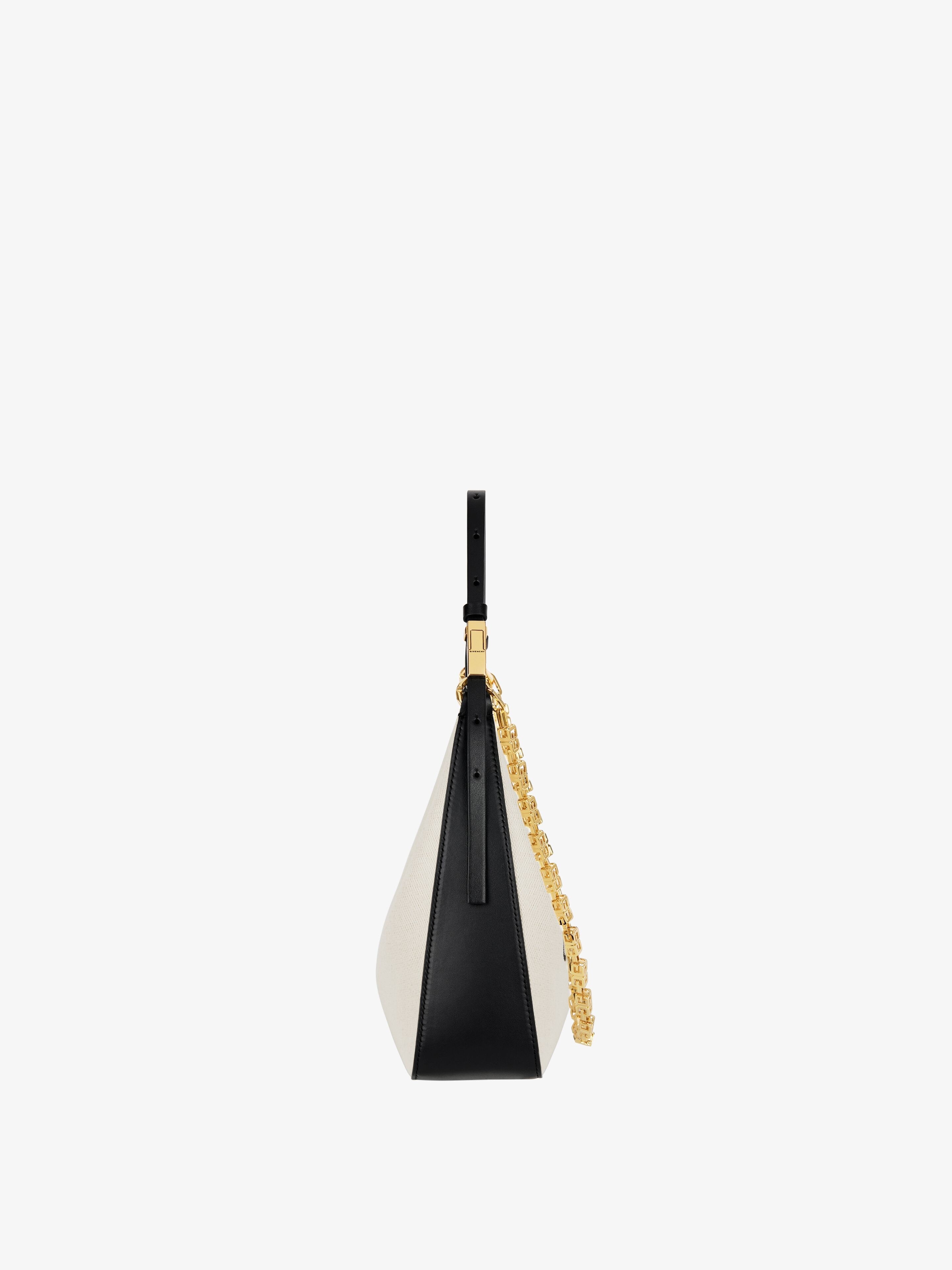 SMALL MOON CUT OUT BAG IN CANVAS WITH CHAIN - 3