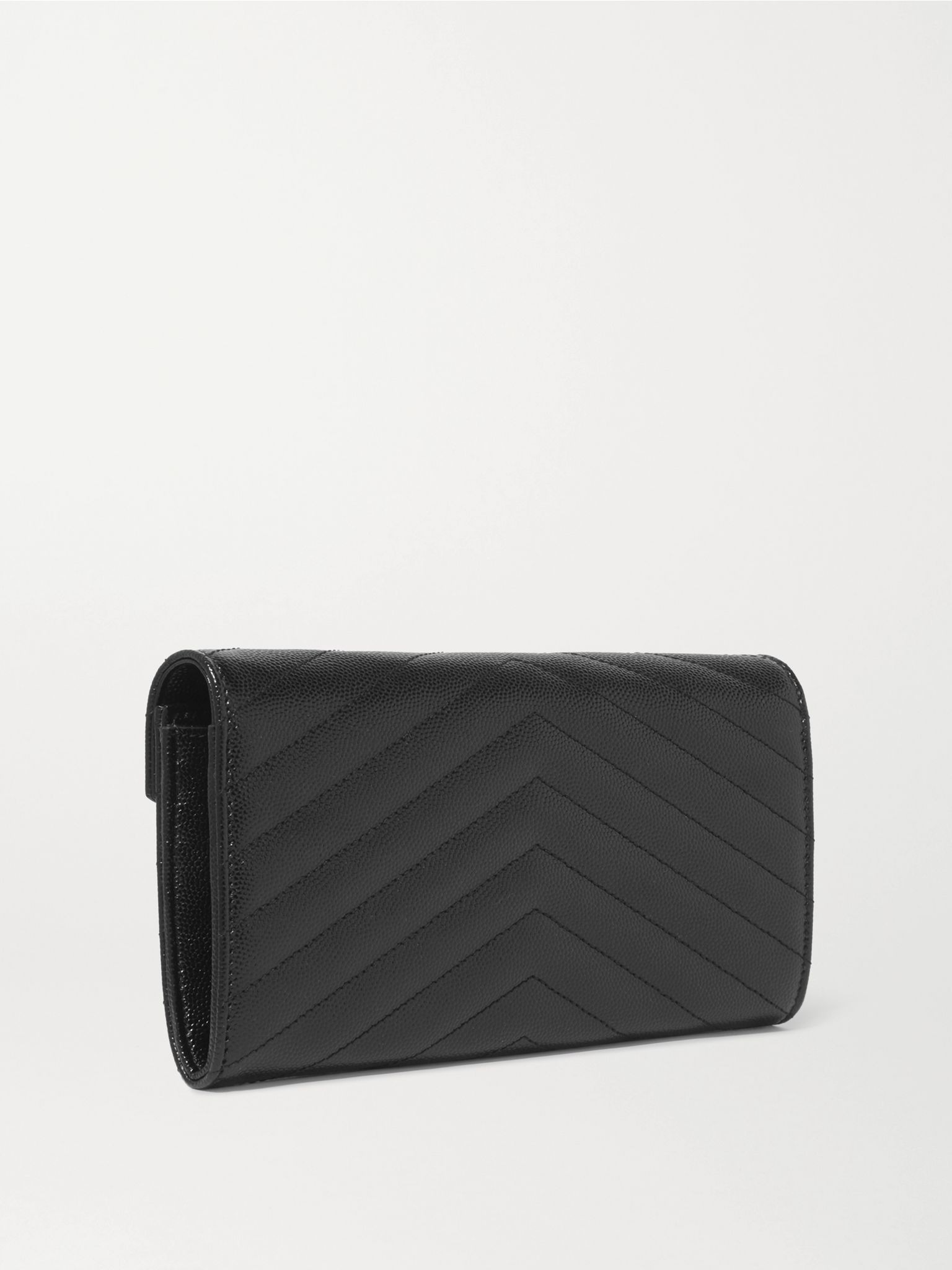 Monogramme quilted textured-leather wallet Black - 3