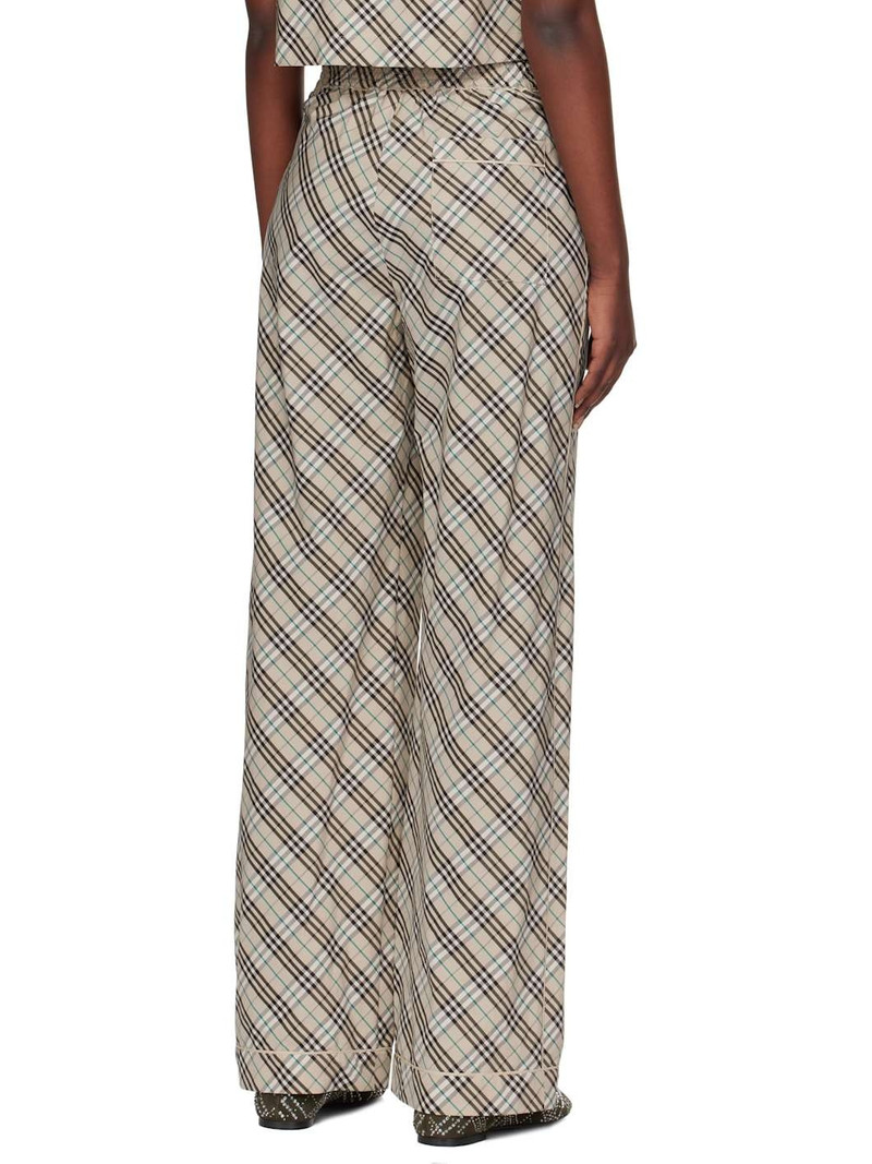 Taupe Check Cotton Pyjama Trousers 3