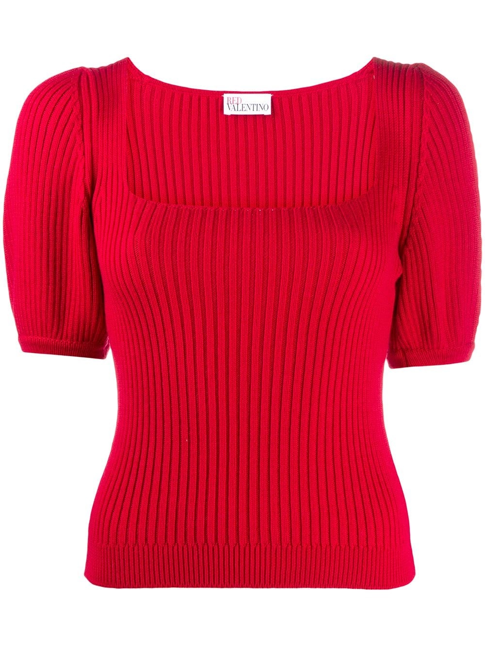 square-neck knitted top - 1