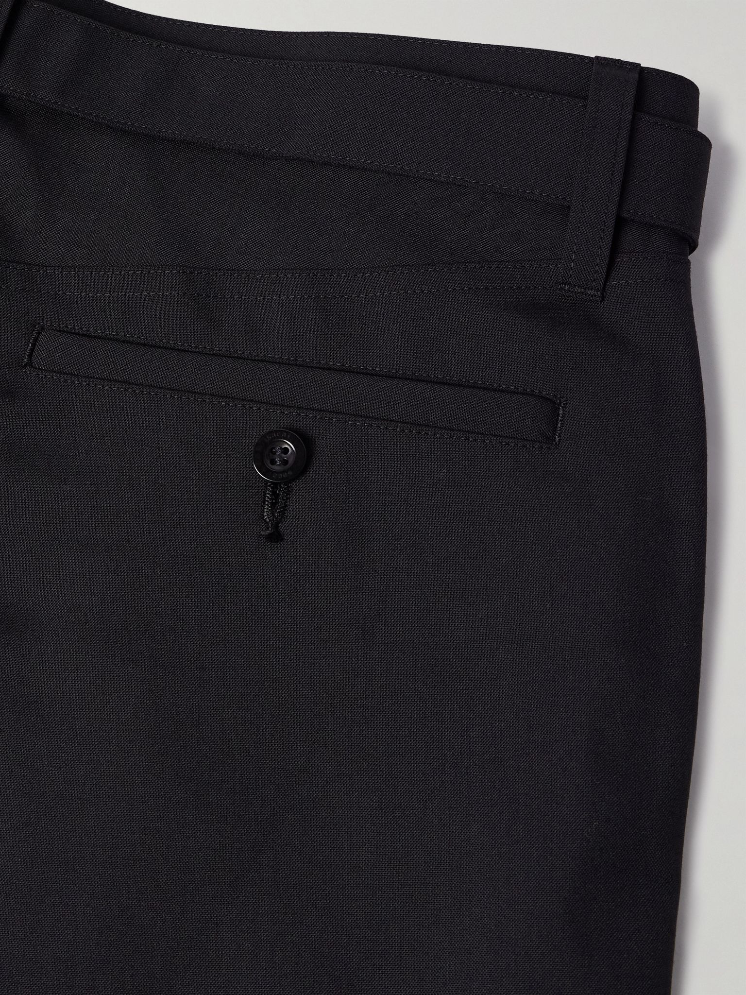 Straight-Leg Belted Grain de Poudre Trousers Black - 5