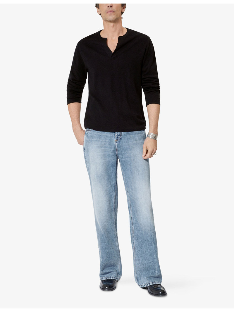 The Kooples Brand-Embroidered Tunisian-Collar Cotton-Knit Sweatshirt outlook
