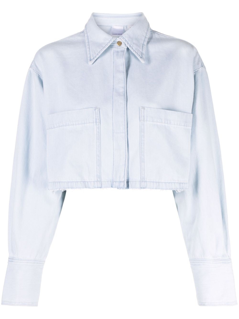 cropped denim shirt - 1