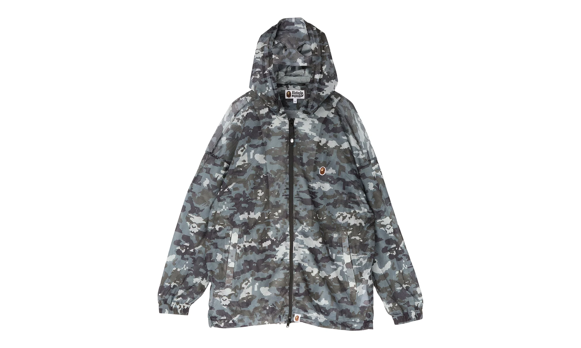 Multi Pixel Camo Mesh Hoodie Jacket "Black Camo" 001LJM301008MBLK - 1