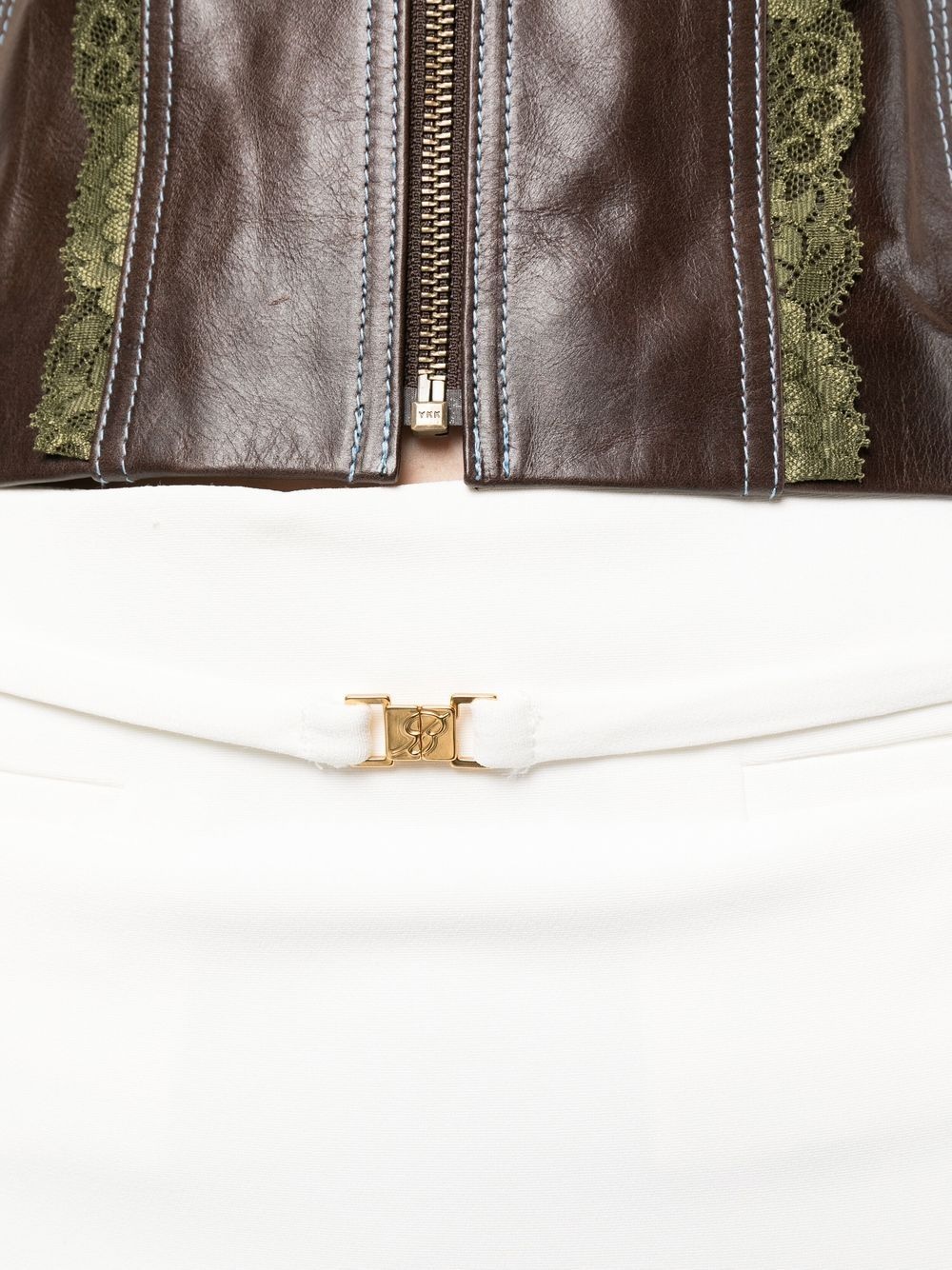 buckle-fastening belted skirt - 5