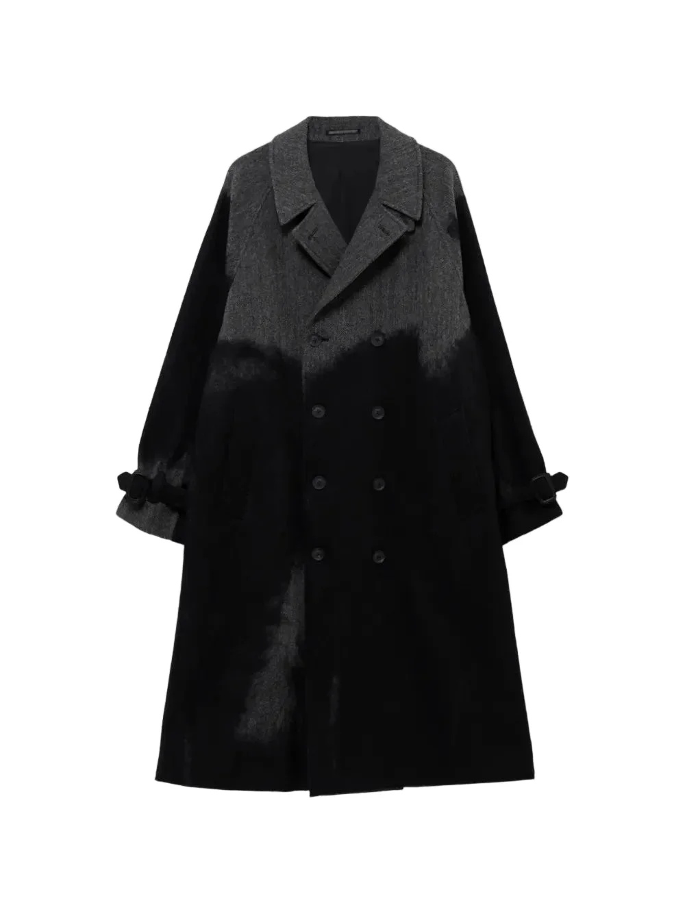 HERRINGBONE-PATTERN DOUBLE-BREASTED COAT - 1