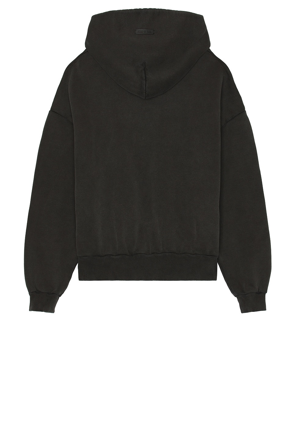 French Terry Overlapped Grey Print Logo Hoodie - 2