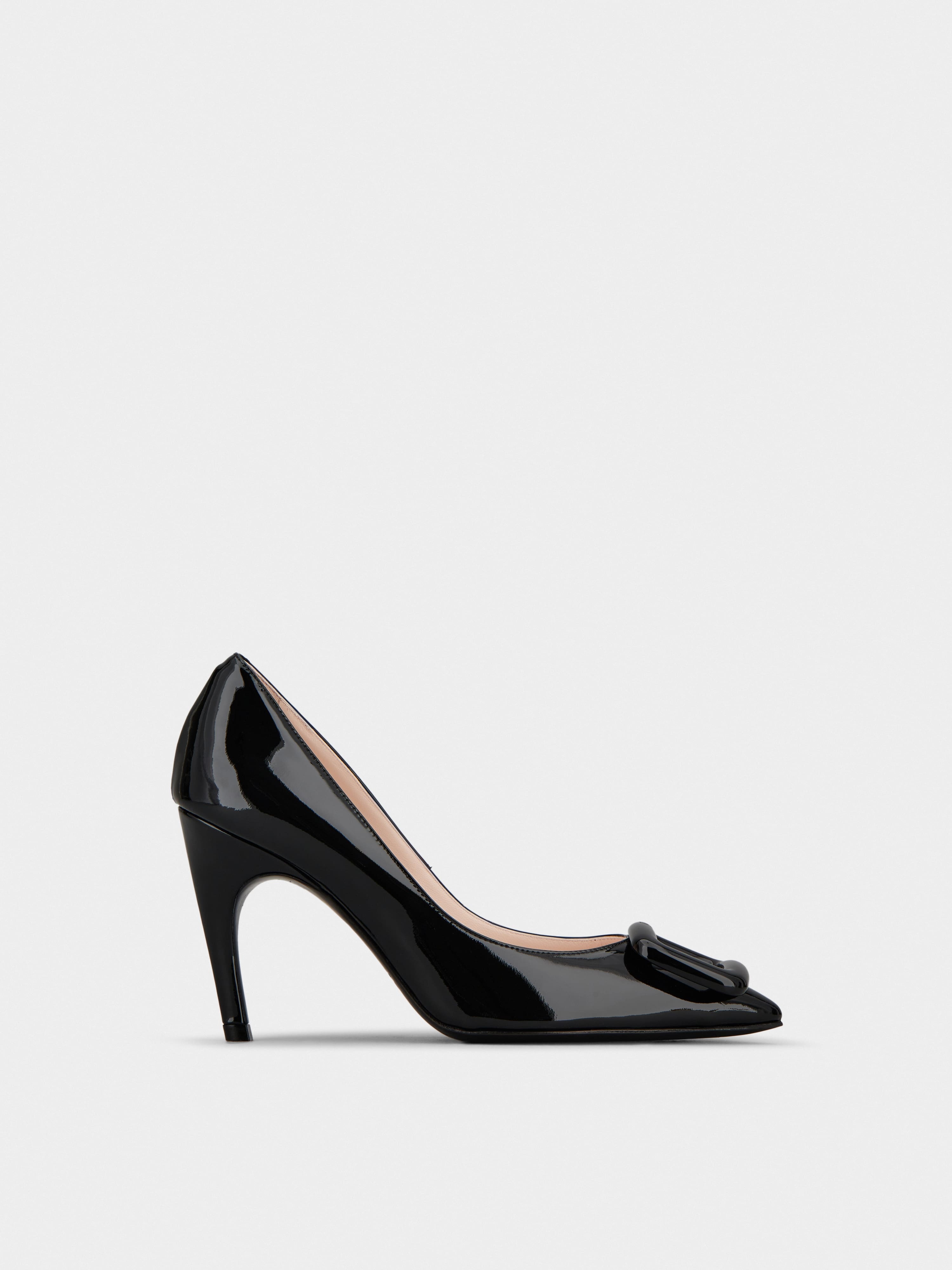 Viv' Choc Lacquered Buckle Pumps in Patent Leather - 1