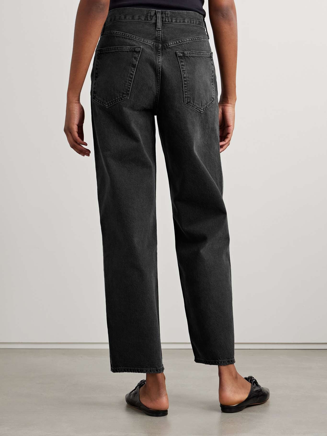 V-Waist Baggy mid-rise straight-leg jeans Black - 4