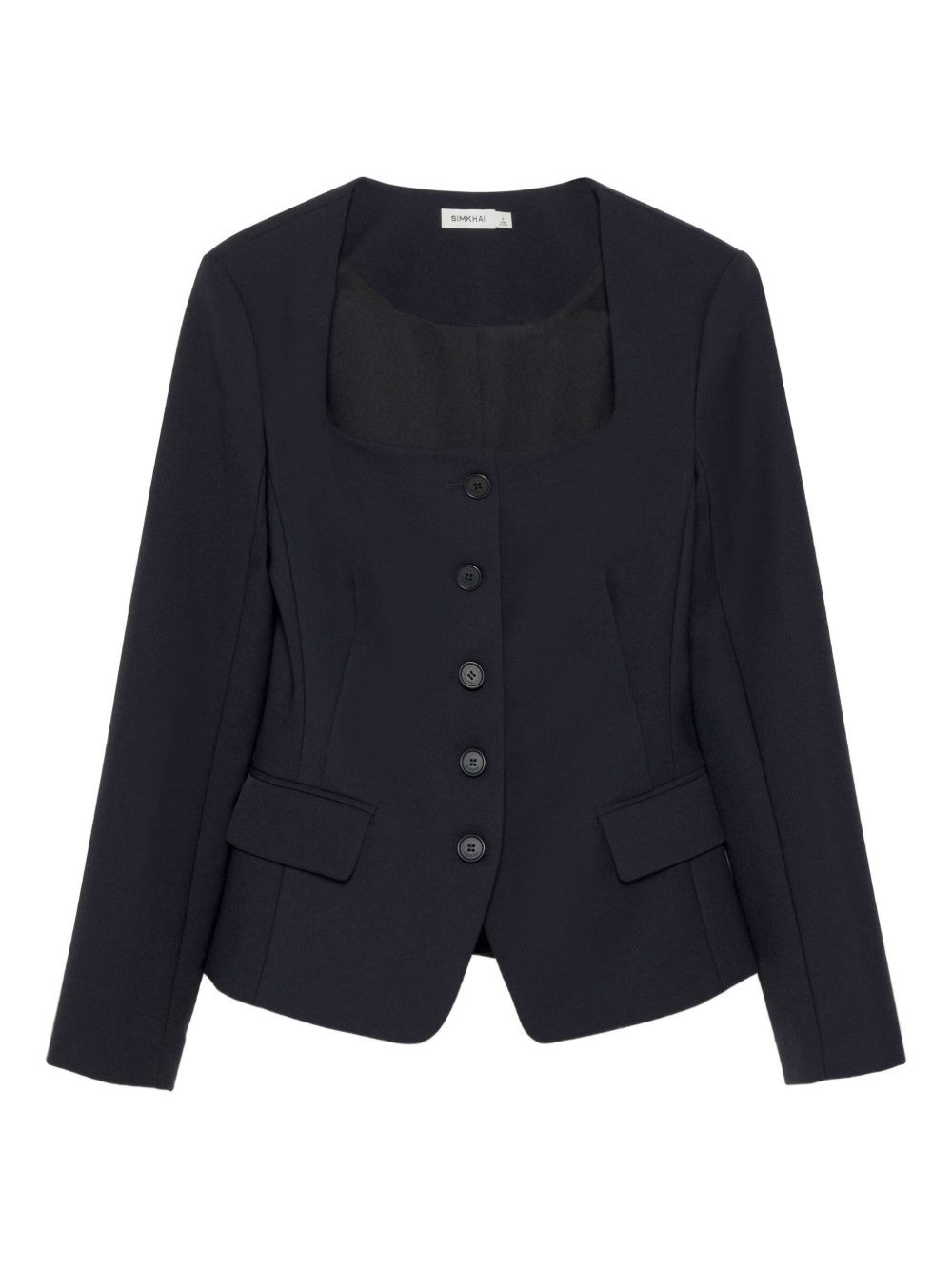 square-neck buttoned jacket - 1