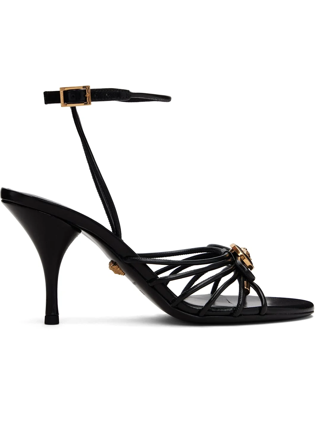 Black Opera Bow Nappa 85mm Heeled Sandals - 1