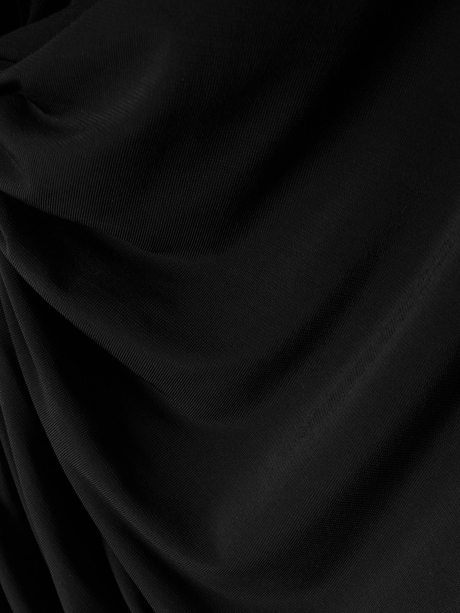 Ruched stretch-jersey T-shirt Black - 4