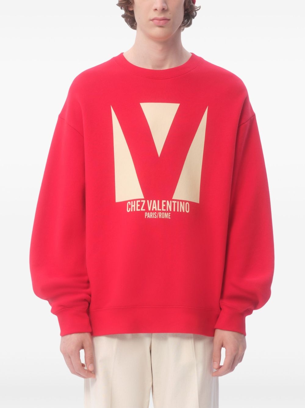 logo-print cotton sweater - 3