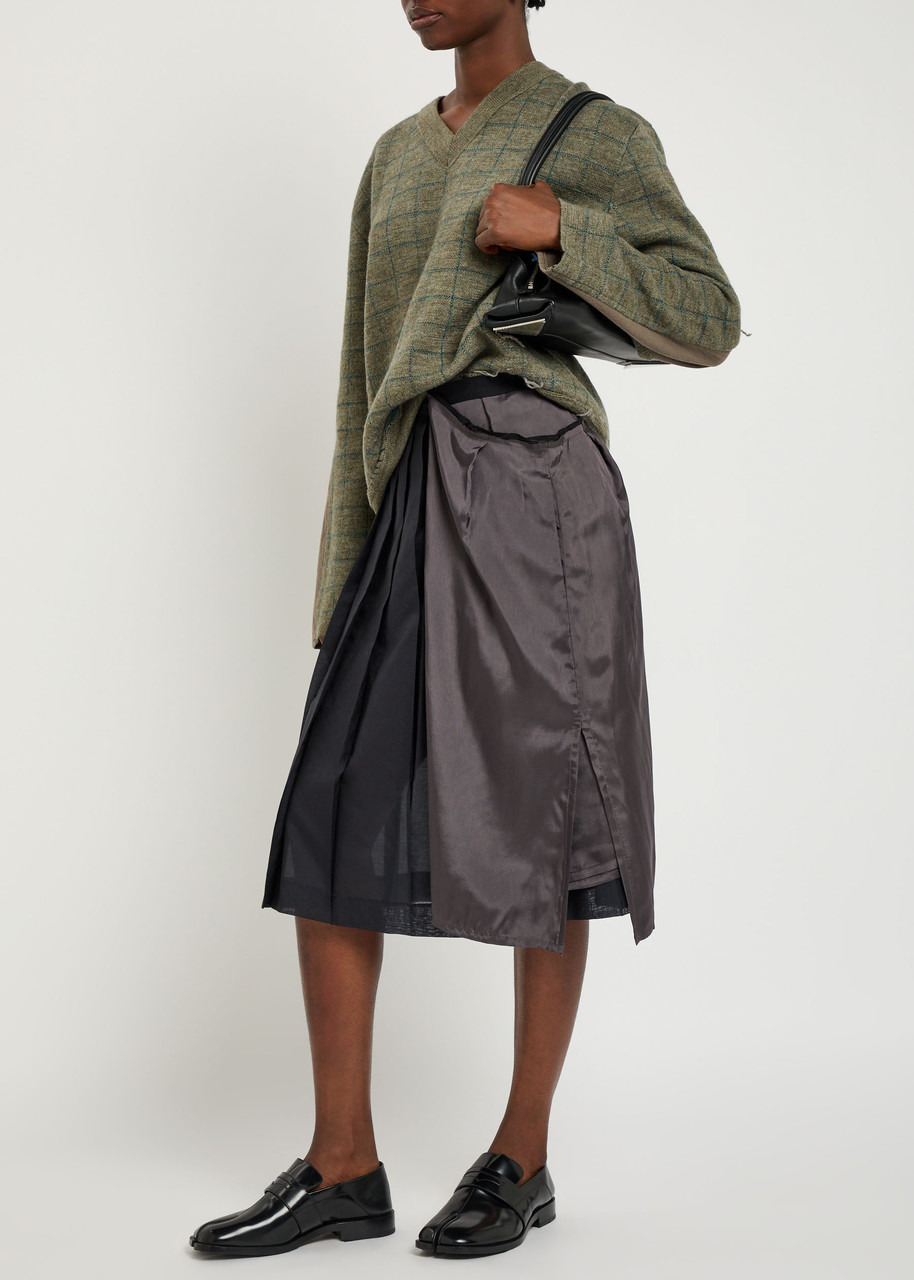 Maison Margiela Panelled Satin Midi Skirt - 4