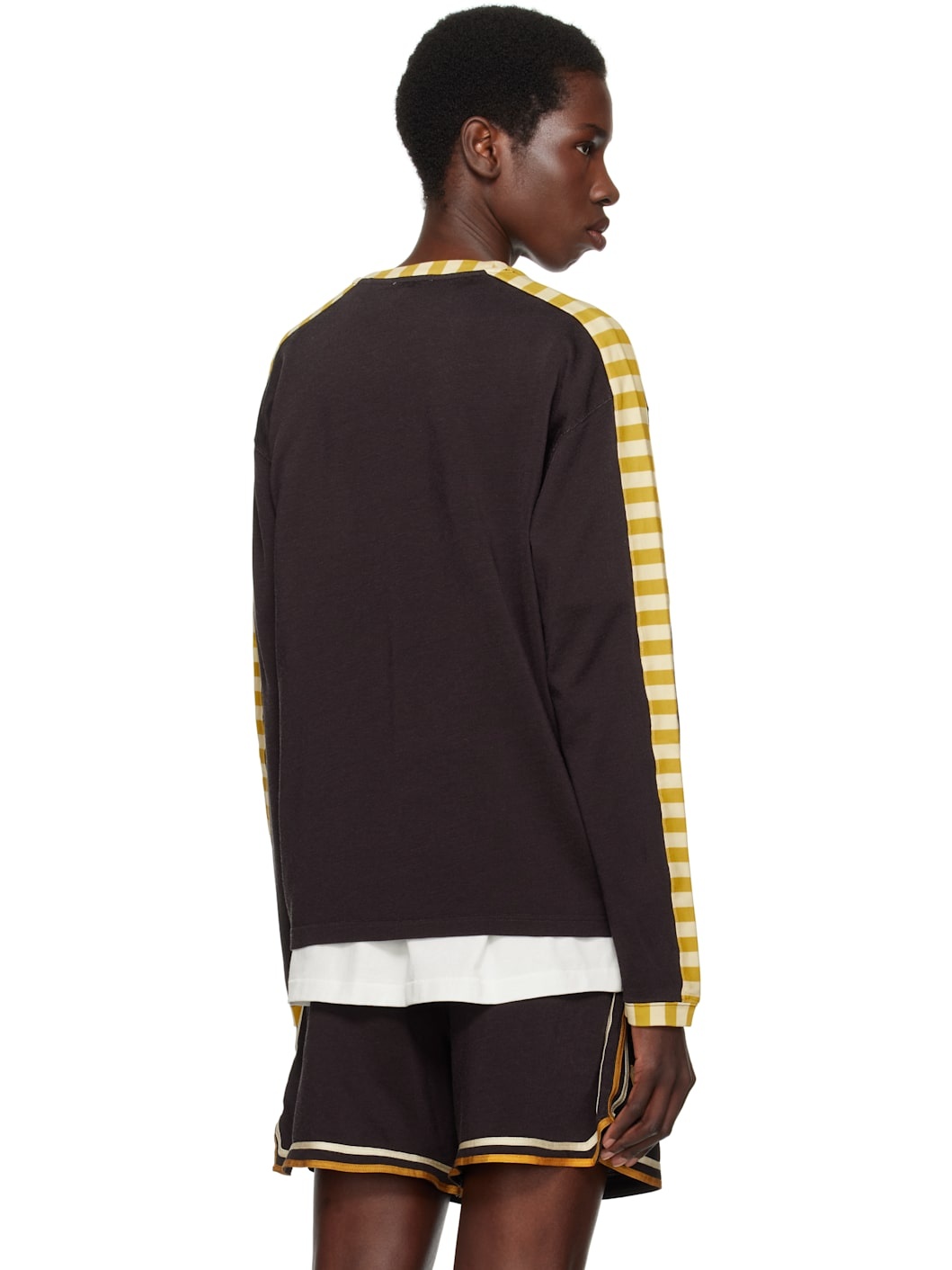 Brown Medalist Appliqué Long Sleeve T-shirt - 3