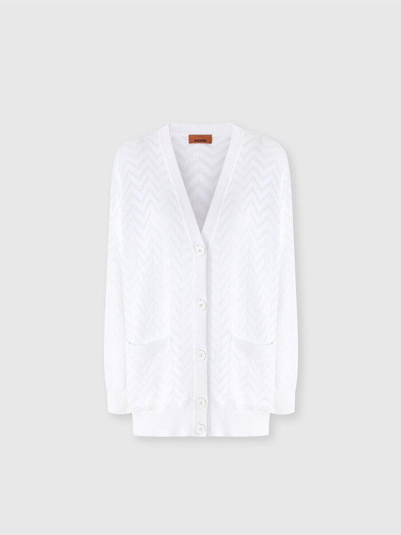 Tonal chevron oversized cardigan 1