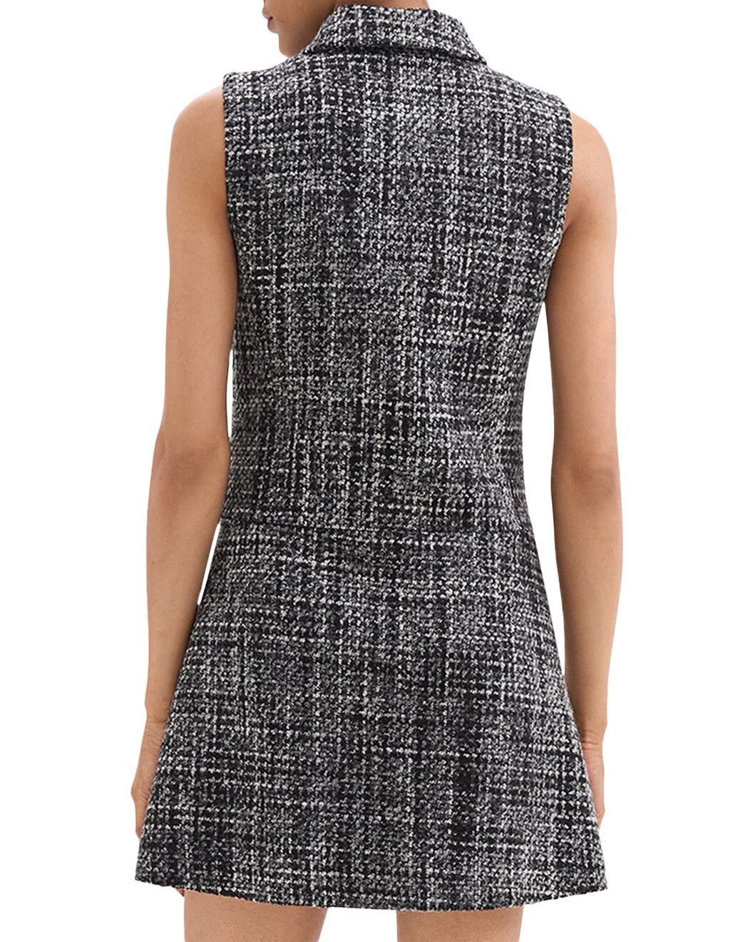 Theory Wool-Blend Melange Tweed Military Mini Dress - 2