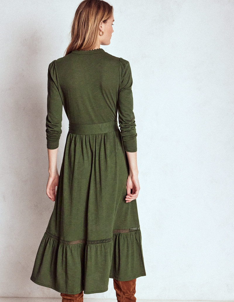 Edwina Jersey Shirt Dress-Kale Leaf 5