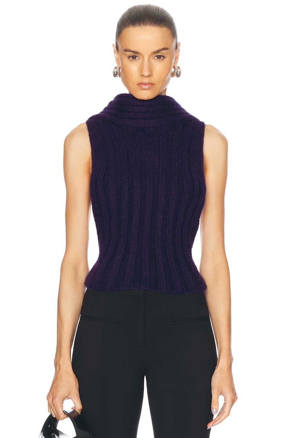 Sleeveless Twisted Knit Top - 1