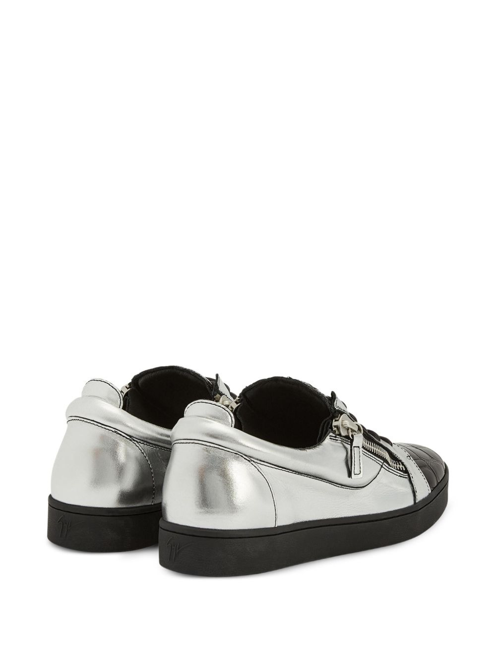 Frankie metallic crocodile-effect sneakers - 3