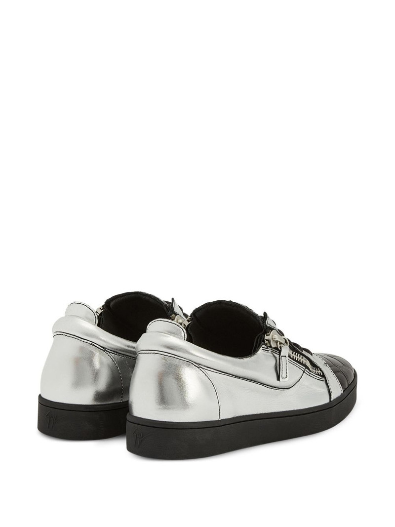 Frankie metallic crocodile-effect sneakers 3