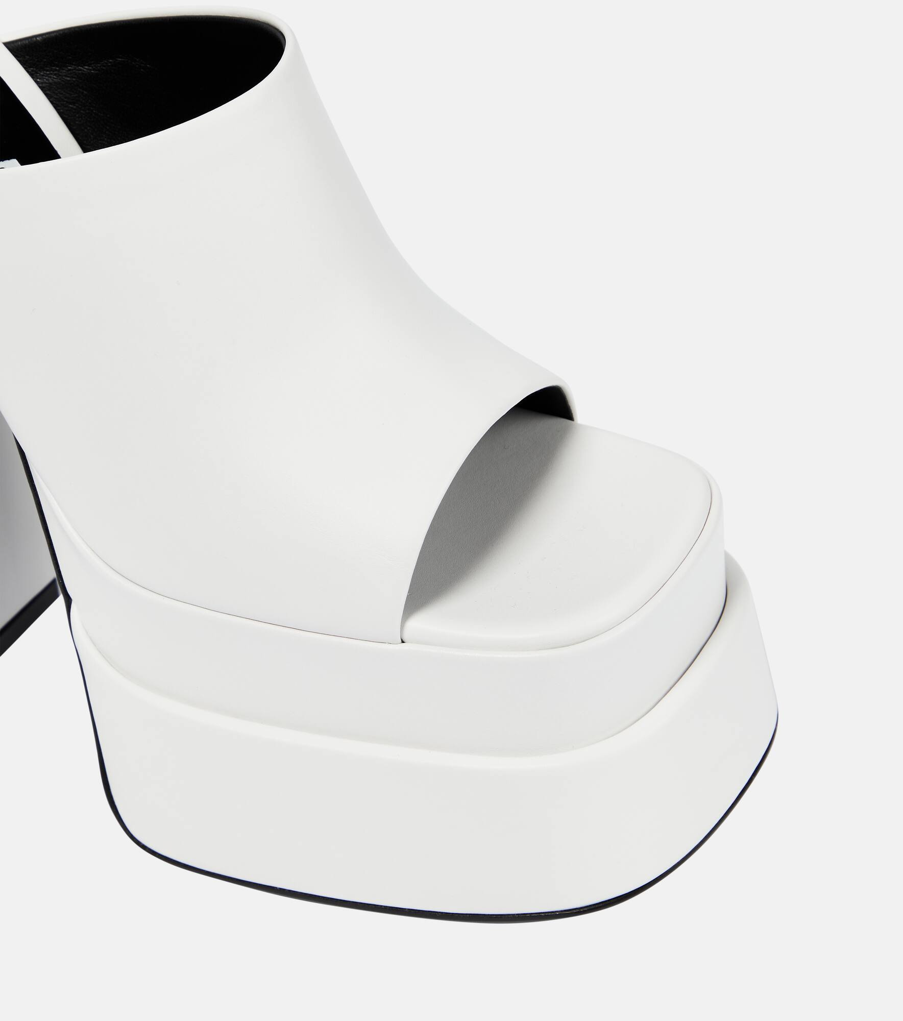 Leather platform mules - 6