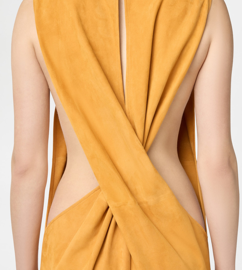 DRESS IN PASHMY SUEDE - YELLOW 7