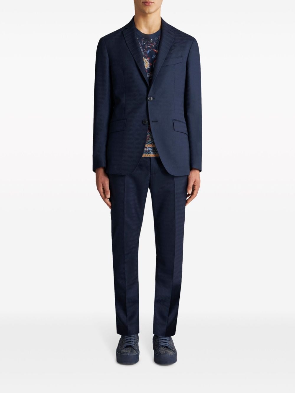 jacquard wool blazer - 3