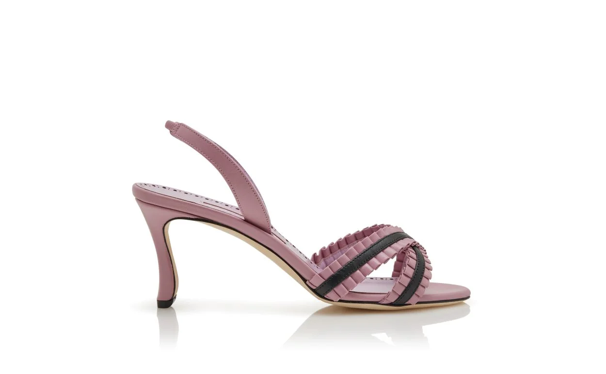 Pink Nappa Leather Slingback Sandals - 1