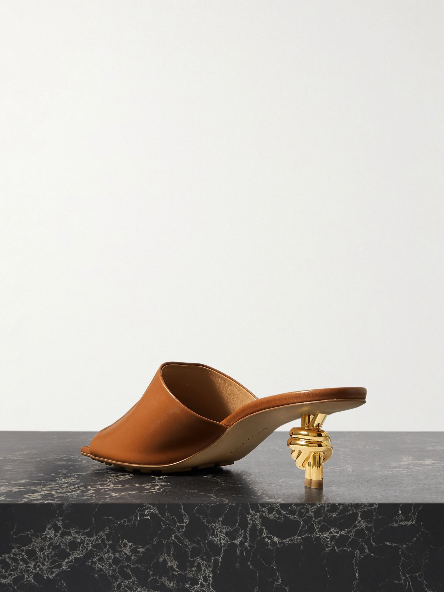 Knot leather mules Brown - 3