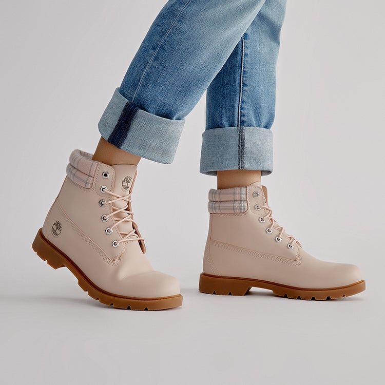 (WMNS) Timberland Lindon Woods 6 Inch Waterproof Boot 'Beige Nubuck and Printed Collar' A2BBR - 8