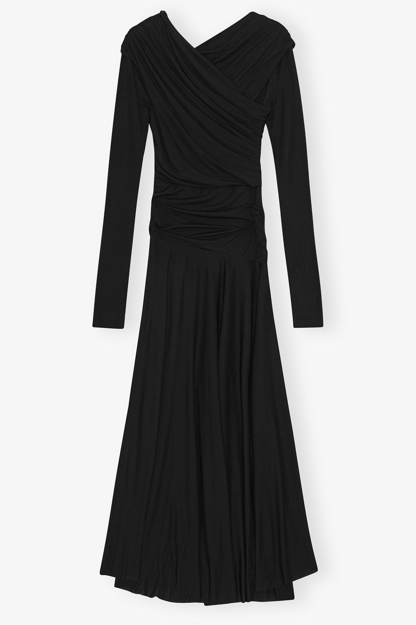 BLACK RUCHED DRESS - 1