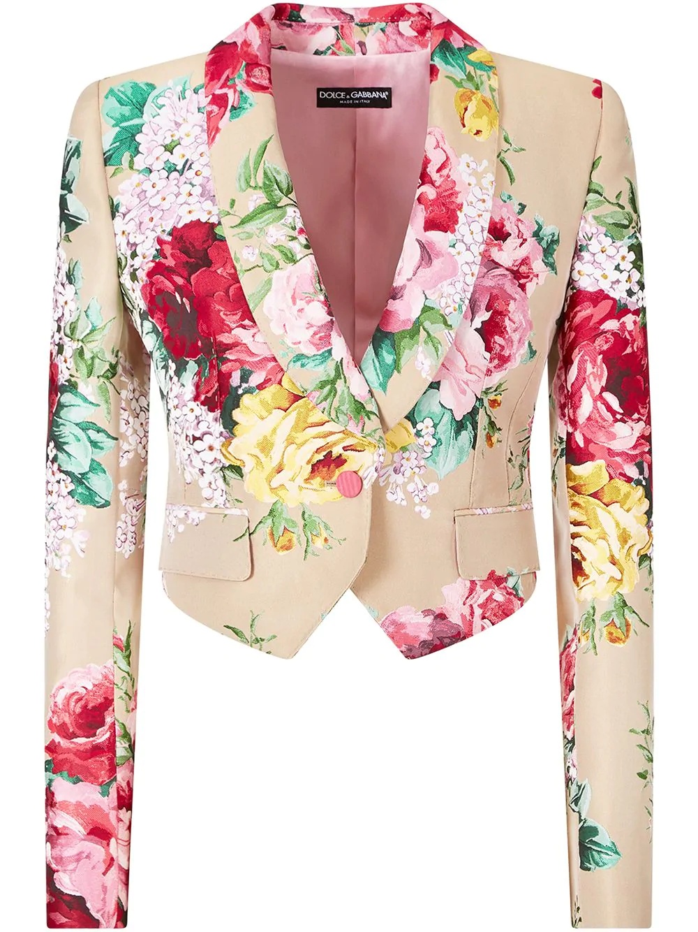 floral-print Spencer jacket - 1