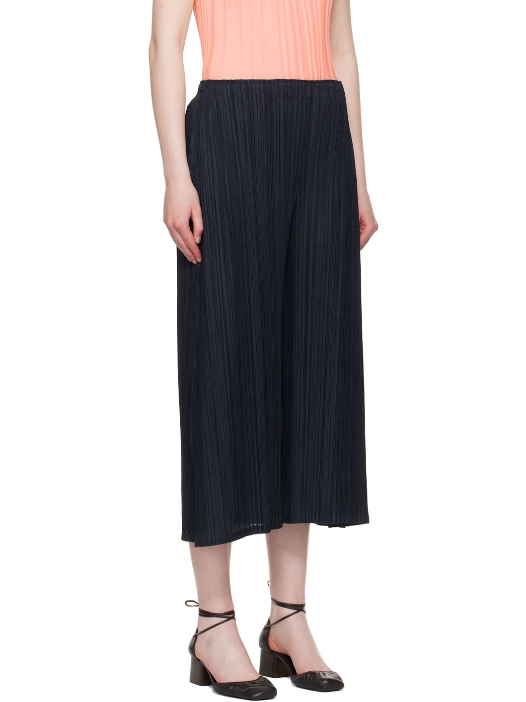 Navy Mellow Pleats Trousers - 2
