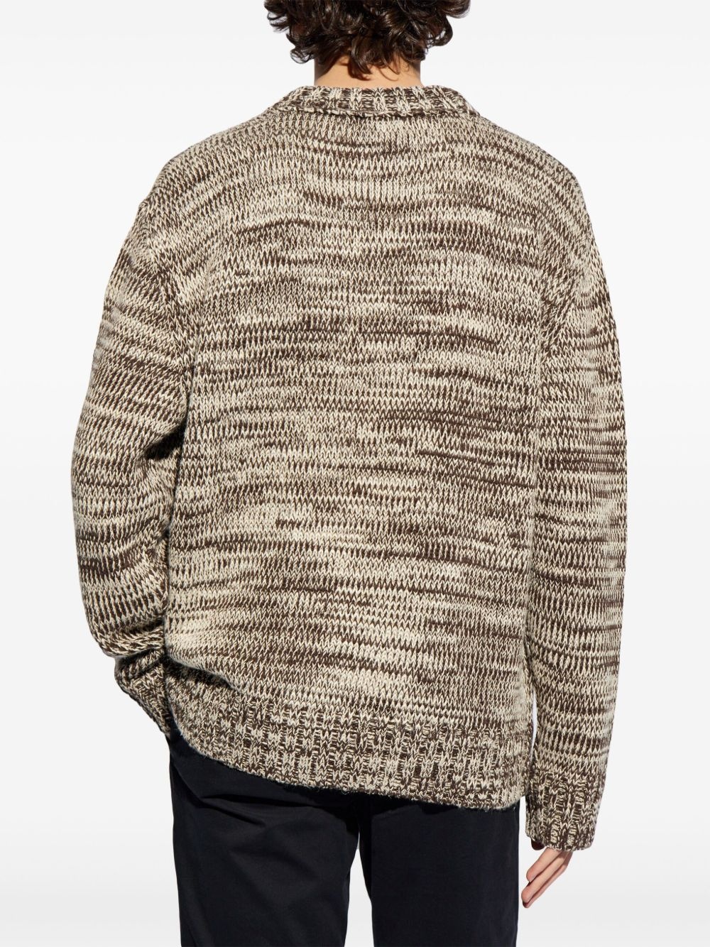 crew-neck marl-knit jumper - 4