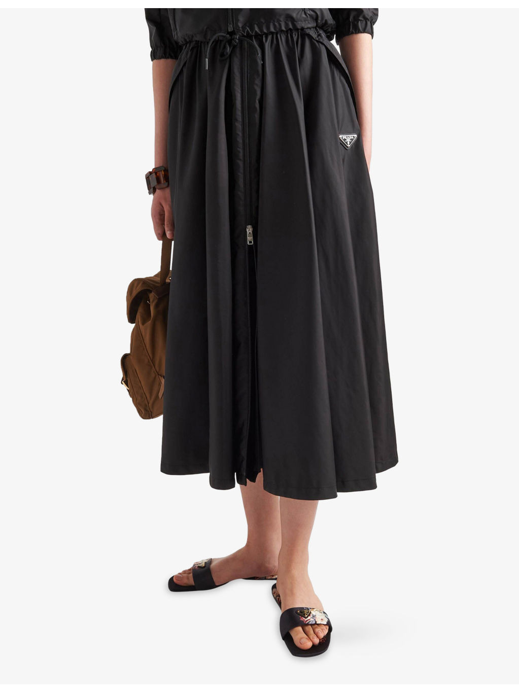 Re Nylon Logo-Embellished Woven Midi Skirt - 3
