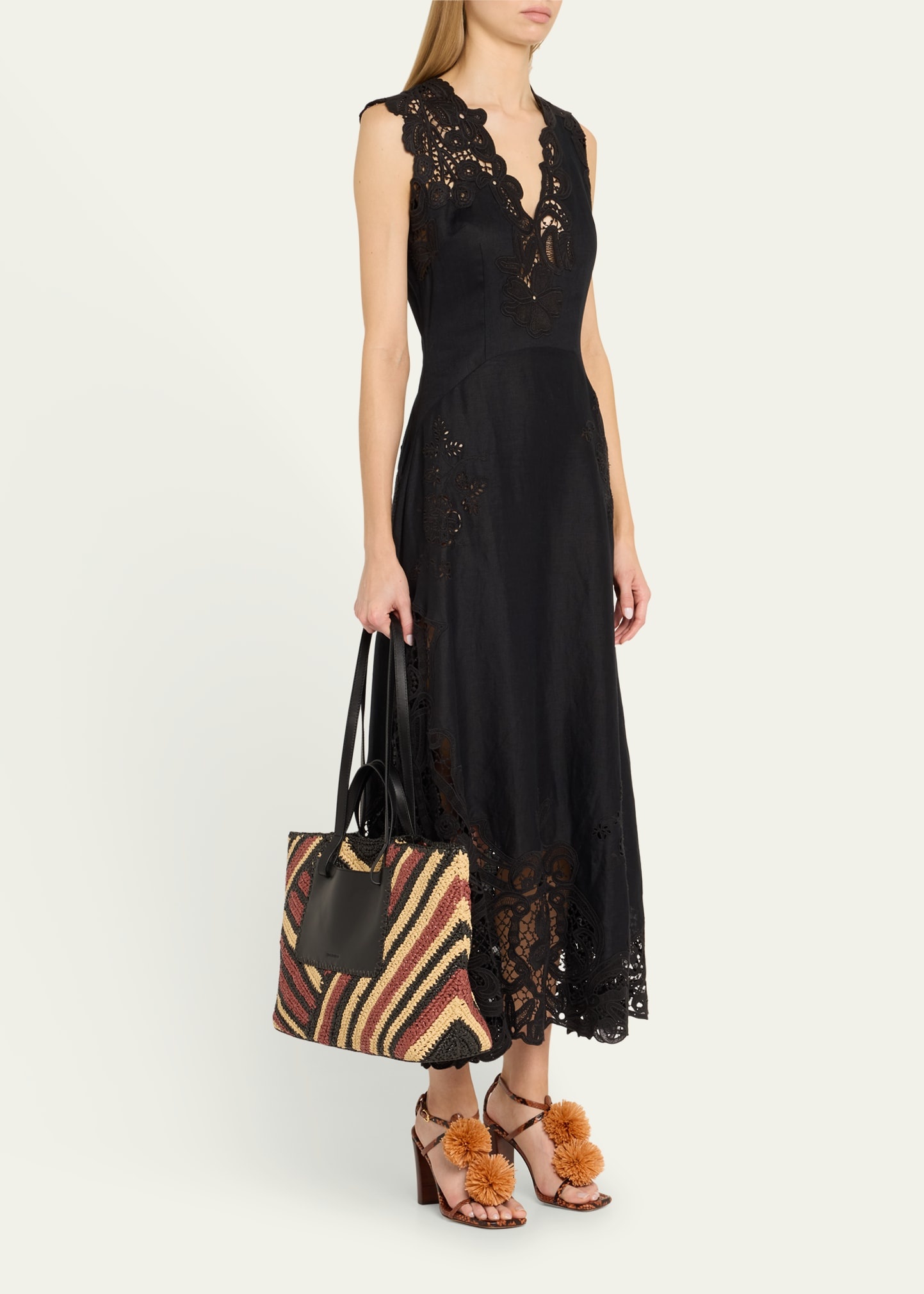 Lali Large Striped Raffia Tote Bag - 6