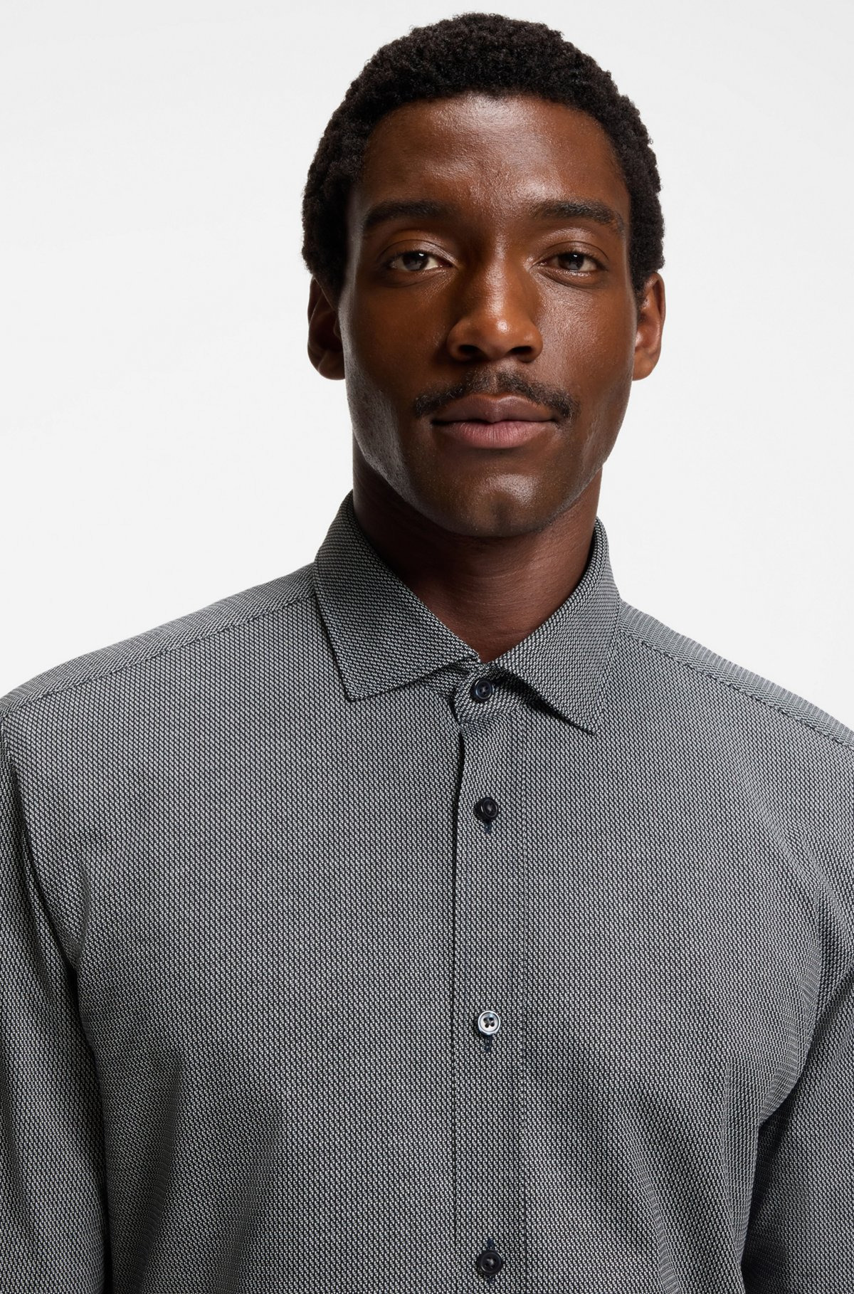 SLIM-FIT SHIRT IN COTTON-BLEND JACQUARD - 3