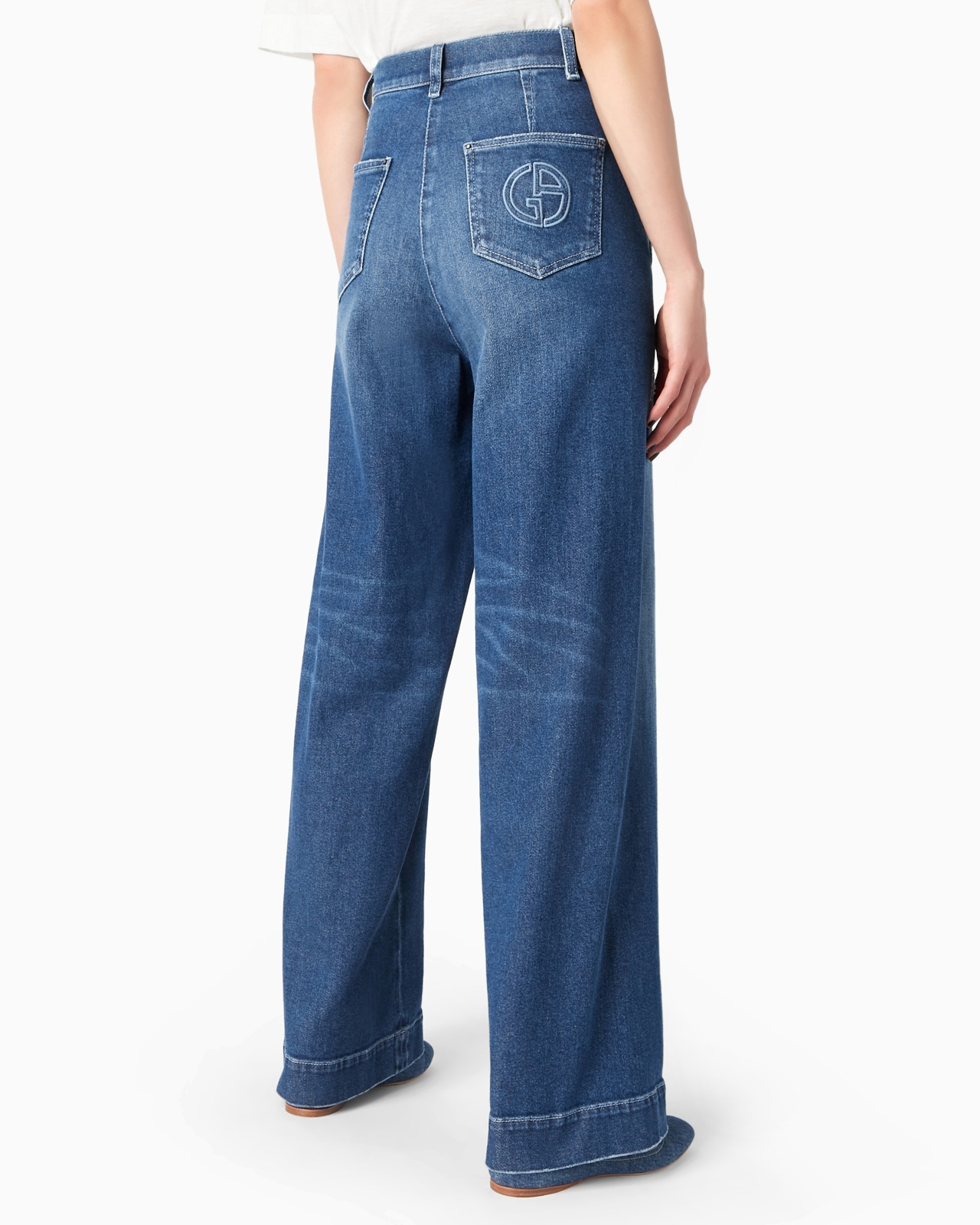 Denim Collection wide-leg trousers in stretch cotton denim - 3