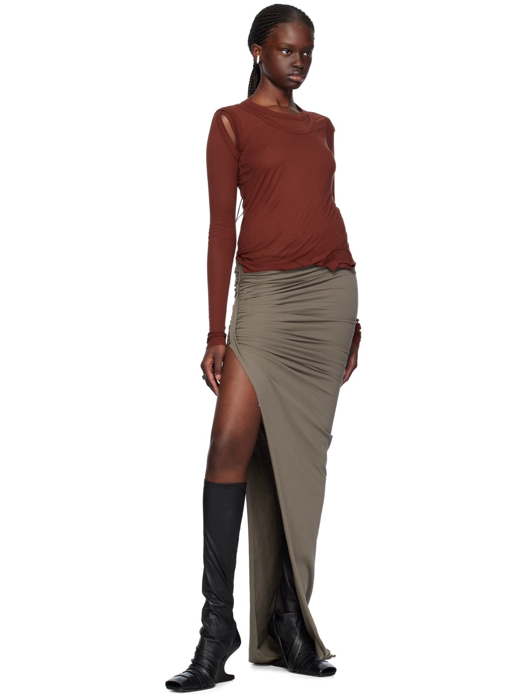 Gray Edfu Maxi Skirt - 4